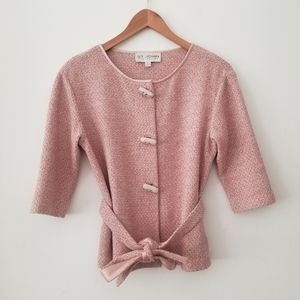 St. John Collection Tweed Cardigan Pink Size 6